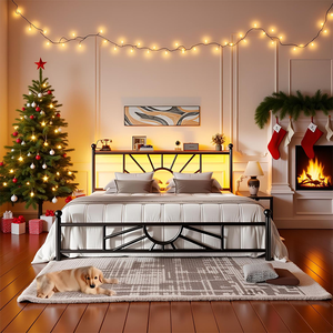 Estructura de Cama de Metal con Tubo Cuadrado, Económica, Clásica, Resistente, Completa, Tamaño Queen, Twin, King, para <span class=keywords><strong>Hotel</strong></span> y Hogar - Product Image 5