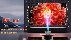 Projecteur vidéo HD 1080P JY535, écran LCD 3,5 pouces, Android 13, 400 ANSI, mise au point électronique, haut-parleur intégré pour bureau et cinéma - Product Image 6