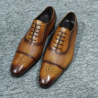 Chaussures en cuir véritable de haute qualité, tendance, pour le bureau, formelles, pour hommes, fabriquées à la main en Italie, chaussures habillées et chaussures Oxford pour hommes