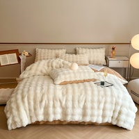 Parure de lit personnalisée en velours épais pour bébé et maternité, ensemble trois pièces chaud pour l'hiver avec couvre-lit en velours de lait