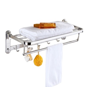 Factory Outlet Hot Selling Cheap Wall-mounted 304 Folding <b>Shelf</b> Foldable Towel Rack Bathroom Cloth Rack - Product Image 2