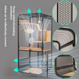 Cage <span class=keywords><strong>pour</strong></span> chat en bois massif, grande, intérieure/extérieure, fermeture à bouton, <span class=keywords><strong>maison</strong></span> <span class=keywords><strong>pour</strong></span> animaux <span class=keywords><strong>de</strong></span> compagnie écologique, empêche les <span class=keywords><strong>chats</strong></span> <span class=keywords><strong>de</strong></span> gratter, contient la litière, nid <span class=keywords><strong>pour</strong></span> la <span class=keywords><strong>maison</strong></span> - Product Image 2