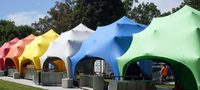 Tissu enduit de PVC haute résistance, matériau de laquage pour structure architecturale, membrane d'ombrage