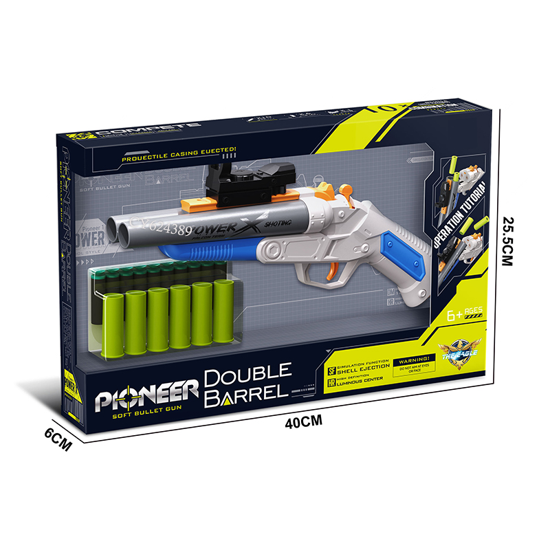 2024 New Double Barreled Toy Gun - Sponge Pellet EVA Soft Bullet