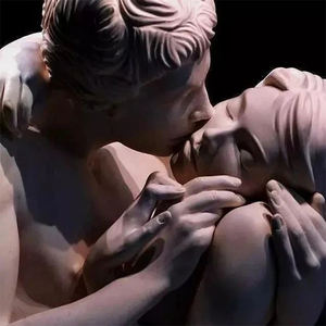 Современная полноразмерная статуя обнаженной пары из натурального мрамора для украшения сада, виллы, церкви или интерьера. - Product Image 3