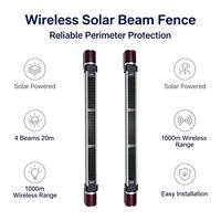 Outdoor 20m Solarbetriebener Drahtloser Infrarot-IR-Doppelstrahl-Zaunmelder RF433Mhz 2-Strahl-Detektor
