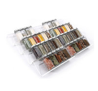 Organisateur de tiroir à épices en acrylique transparent personnalisable avec assemblage DIY et design