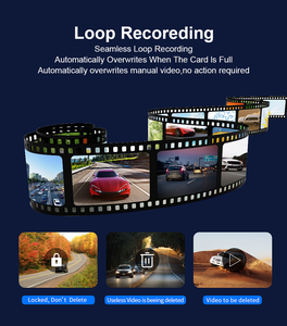 كاميرا داش بشاشة تعمل باللمس مقاومة للماء 4k مع رؤية ليلية ، عدسة مزدوجة أمامية وخلفية بوصة للمركبات - Product Image 4