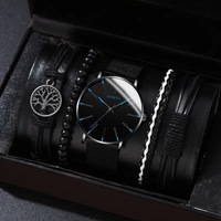 Montre à quartz en alliage pour homme avec mouvement à perles, bracelet en acrylique, cadran à aiguilles, chronographe - Style professionnel, bracelet en PU