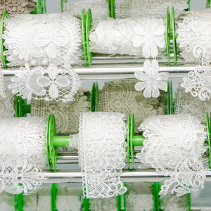 Ribete de Encaje Guipur Bordado <span class=keywords><strong>con</strong></span> Borde, <span class=keywords><strong>Cinta</strong></span> de Poliéster, Hilo de Leche, Encaje Francés Fino Chantilly, Ribete de Encaje Químico Bordado <span class=keywords><strong>con</strong></span> <span class=keywords><strong>Ojales</strong></span> - Product Image 3