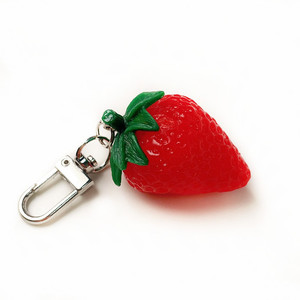 Fashion PVC Plastic Eco-friendly Simulation Fruit Keychain Realistic Strawberry Bag Pendant - Product Image 4