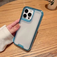 Coque de téléphone transparente antichoc 3-en-1 en TPU et PC compatible avec iPhone 17 Pro Max 16 15