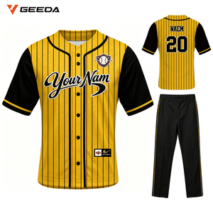 Ensemble d'uniformes de baseball en polyester respirant, maillot de baseball personnalisé pour équipe, évacuation de l'humidité, protection UV, haute qualité, usine OEM - Product Image 4