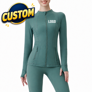 Camiseta de Yoga de Manga Larga Personalizada para Mujer con Bolsillo, Elástica, de Secado Rápido y Transpirable, para Fitness, OEM, ODM, Logotipo Personalizado - Product Image 3