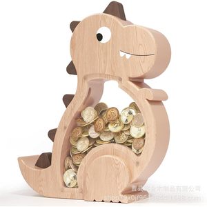 Hucha de madera con forma de dinosaurio, de madera maciza, para niños de 5 a 7 años, regalo de cumpleaños - Product Image 2