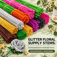Tiges florales scintillantes pour l'artisanat et la décoration, tiges métalliques flexibles pour l'approvisionnement B2B