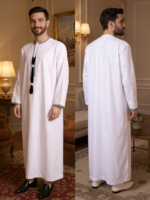 Großhandel Günstige Saudi-Männer Thobe Islamische Kleidung Stickerei Oman Roben Muslim Saudi-Arabien Muslim Men Thobes