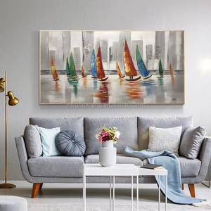 100% dipinto a mano soggiorno decorazione paesaggio tela barca mare immagini tela Wall Art dipinti ad olio <span class=keywords><strong>di</strong></span> <span class=keywords><strong>barche</strong></span> a vela - Product Image 5