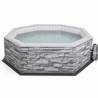 Maßgefertigter 195X70cm Achteckiger Aufblasbarer Whirlpool Spa Tragbarer Outdoor-Massage-Pool für Hinterhof und Garten