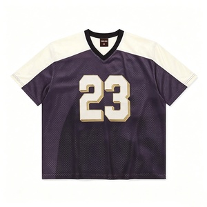 Camiseta HEALY con Cuello en V, 100% Poliéster, Malla Ajustada, Impresión Digital Personalizada, Estilo Retro Casual, Bloques de Color, Número 23, para Hombre - Product Image 1
