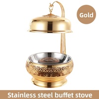 304 Edelstahl Buffet-Wärmer Gold 8L Isolierter Wärmebehälter für Hotel Restaurant Selbstbedienung Speisenwärmer Alkohol-Chafing-Dish