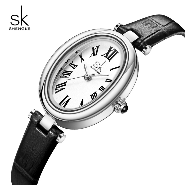 Premium Ladies Quartz Watch Seiko Movement Simple Fashion Business Oval Design Alloy Case PU Leather Strap Mineral Glass