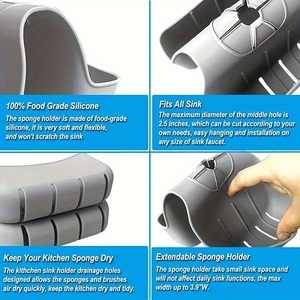 Lavabo décoratif pour la cuisine <span class=keywords><strong>Liquide</strong></span> <span class=keywords><strong>vaisselle</strong></span> Silicone Caddy Savon suspendu <span class=keywords><strong>Porte</strong></span>-éponge de cuisine - Product Image 4