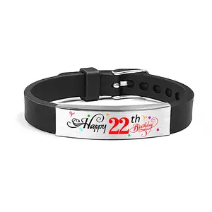 Ywganggu Fashion Custom Silicone Strap Bracelets Brushed Silver Stainless Steel Adjustable Chain Birthday Uv Printing Bracelet