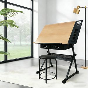 Table de dessin ergonomique robuste avec plateau inclinable et tabouret pour le dessin technique, l'illustration et les projets créatifs - Product Image 1