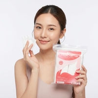 Eastcare EA08204 Tampons de coton cosmétiques premium soyeux et lisses à 3 couches, sans peluches, épais, carrés, pour le visage (blanc pur)