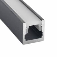 Profilé LED fin en aluminium SHIZI à montage en surface, diffuseur plat gris foncé anodisé pour bande lumineuse, armoire domestique, OEM