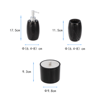 Marbre noir poli fini ABS S/s 201 #   Ensemble de salle de bain 3 pièces avec base stable – Lots de toilettes pour la maison en gros