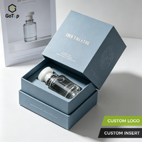 Caja de Regalo de Lujo para Suero de Lavanda, con Tapa y Base, Personalizable con Logotipo, Caja Rígida de Cartón para Set de Cuidado de la Piel