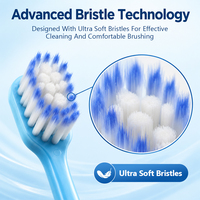 Brosse à dents manuelle à poils souples PBT pour adultes, avec manche fin en PP TPR, impression de logo, pour usage en salle de bain
