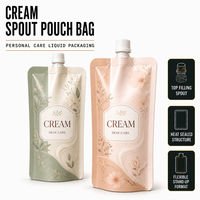 Sachets souples à bec verseur personnalisés avec logo, en aluminium, pour emballage cosmétique, vente en gros