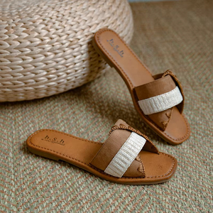 Women's Summer Outdoor Slip-On Flat Espadrilles, Color Block Korean Style, Breathable Synthetic Suede, Rubber Sole <b>Sandals</b> - Product Image 4