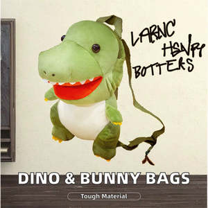 Sac à dos en peluche doux pour enfants, motif <span class=keywords><strong>dinosaure</strong></span> et lapin, rembourré en coton PP, idéal pour la maternelle et les bébés, sac pour peluches - Product Image 2