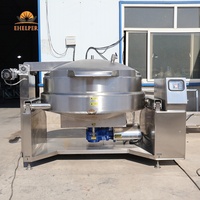 Marmite de cuisson commerciale automatique avec agitateur, sans grumeaux, inclinable industrielle pour la fabrication de caramel/confiture, pour purée d'ugali CE