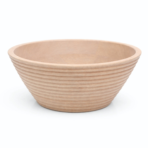 Bol de service en bois naturel fait main, design côtelé, pour salade et fruits, centre de table décoratif pour cuisine et salle à manger, décoration intérieure - Product Image 1