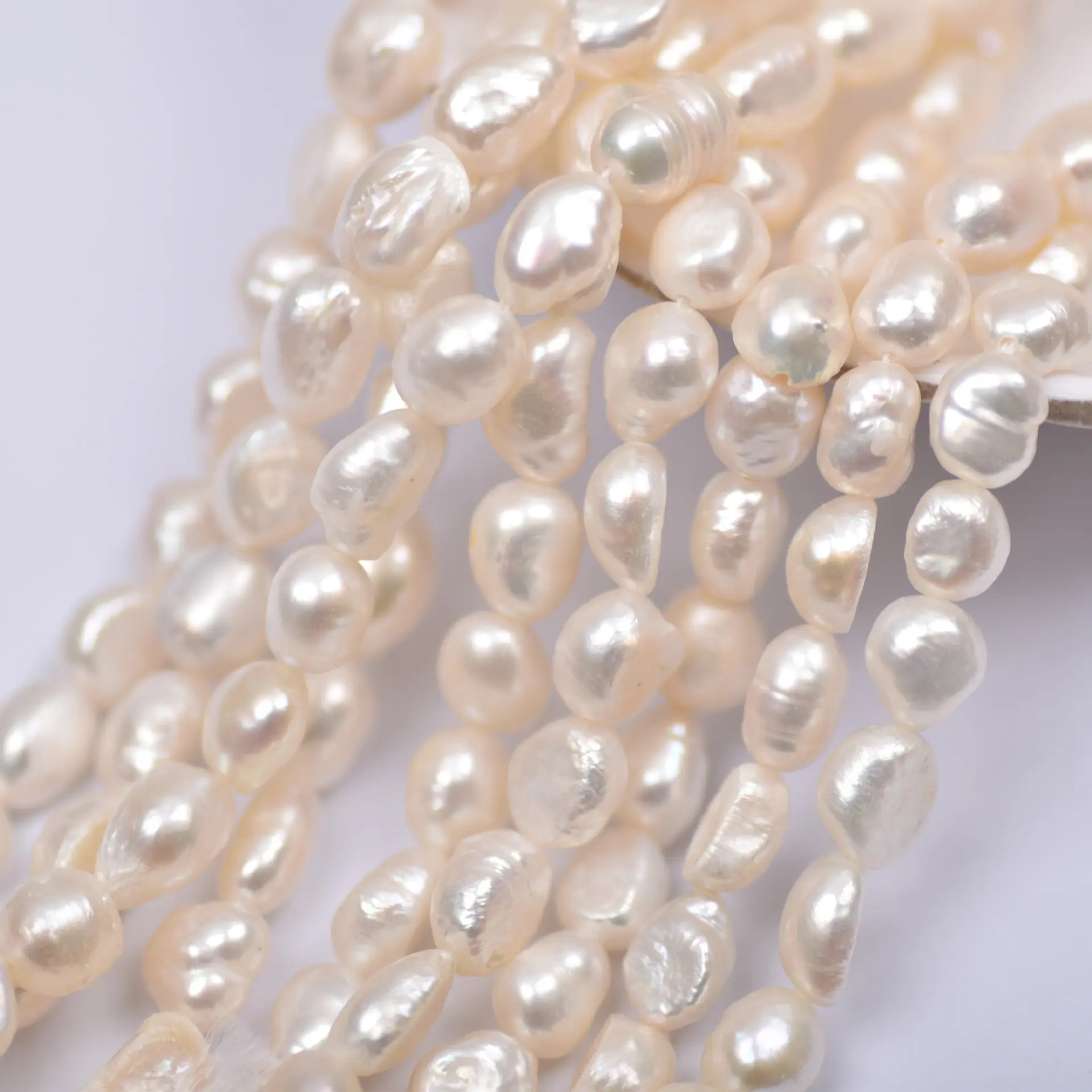 Natural White Gray Pearl Irregular Baroque Freshwater Pearls 8mm Strand For Diy Jewelry Accessories