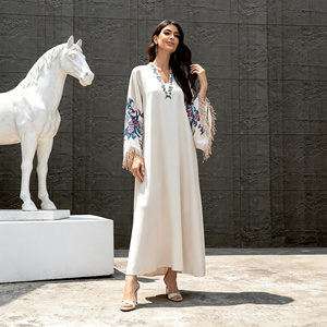 Robe Abaya élégante en polyester imprimé de qualité supérieure, personnalisée pour les femmes musulmanes, pour les occasions de fête, vente en gros - Product Image 3