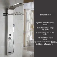 Ecran de douche moderne à poignée unique en acier inoxydable 304 brossé Ecran de douche intelligent à affichage numérique Motif de pulvérisation souple Noyau de valve en céramique-pour