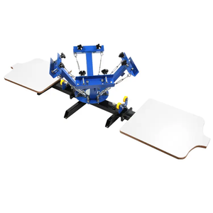 Manual-Screen-Printing-Machine 4 Color 2 Station Silk Screen Printing Machine, Screen Printing Shirt Machine