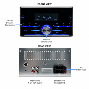 วิทยุติดรถยนต์แบบยูนิเวอร์แซลดับเบิ้ลดินพร้อมเครื่องเล่น <span class=keywords><strong>MP3</strong></span> รองรับการโทรแบบแฮนด์ฟรี หน้าจอ LED รับสัญญาณ FM รองรับ USB/การ์ด TF - Product Image 4