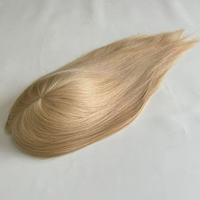 Extensiones de Cabello Humano de PU de 14 Pulgadas, Duraderas, con Nudos Finos, Tejidas a Mano, Totalmente Rubias, de Aspecto Natural, Cabello Virgen Chino para Mujeres