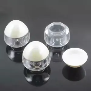 Botol Lip Gloss Kosong Bentuk Telur Putih Botol Kosmetik Krim Wajah Tubuh Kemasan Sampel Lip Balm 15G