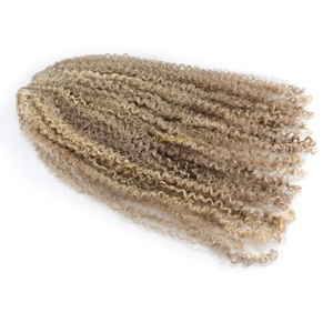 VMAE Ciocche di Capelli Umani Vergini Biondo Chiaro con Riflessi, <span class=keywords><strong>Ricci</strong></span> Stretti Naturali <span class=keywords><strong>Afro</strong></span> Kinky, Estensioni di Capelli Esotici <span class=keywords><strong>Ricci</strong></span> 100g - Product Image 6