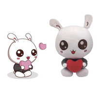 Jouet en peluche lapin certifié CE/ASTM, personnalisable avec logo, très populaire, cœur doux, Kawaii, animal en peluche personnalisé, rembourrage en coton PP