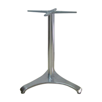 Pied de table en aluminium moulé brillant à trois pieds larges, base de table stable en métal pour bistrot, café, restaurant