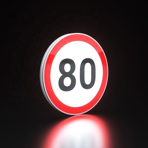 Señal de Tráfico Reflectante Circular de 800 mm, Señal de Advertencia de Tráfico <span class=keywords><strong>LED</strong></span> Hecha a Medida - Product Image 3